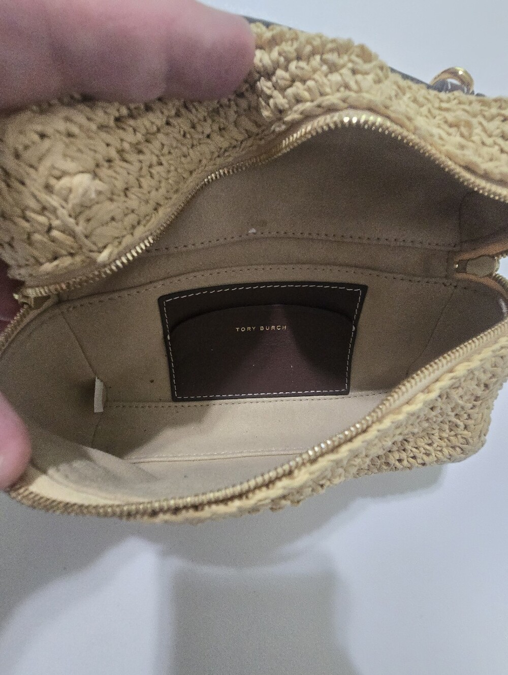 Tory Burch Romy Straw Slim Top Handle Bag - Picture 11 of 13